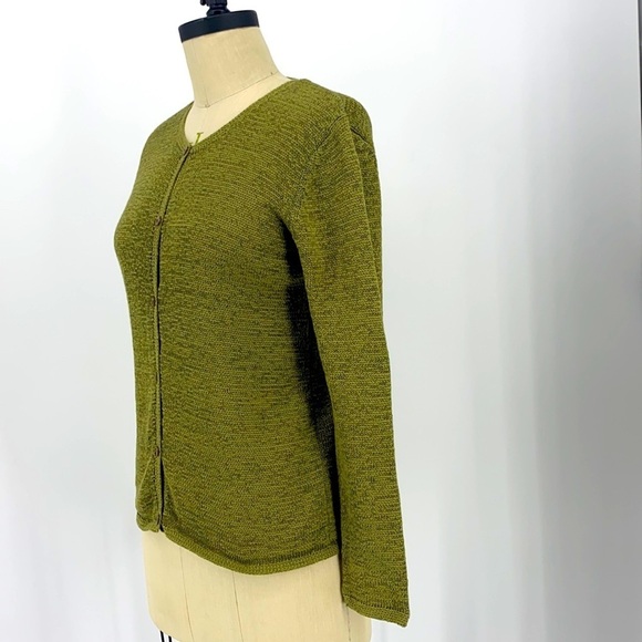 PENDLETON Beautiful Button up Kelly Green button Crewneck Sweater Size Small - Picture 2 of 8